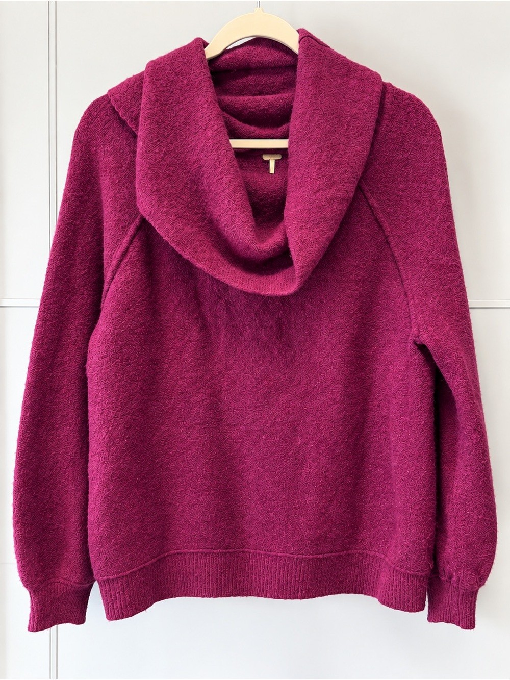 Free People Purple Cowl Neck Oversized Sweater Medium